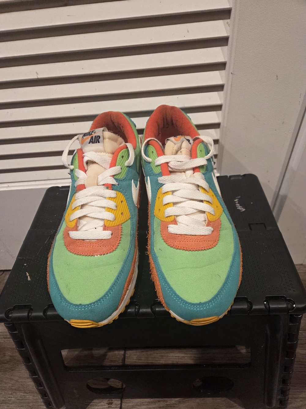 Nike Air Colorblock Kids' Sneakers in Green, Teal & Orange